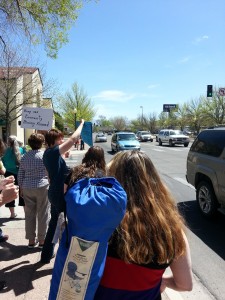Grand Junction citizens protest outside the G.J. Area Chamber of Commerce (July, 2013)