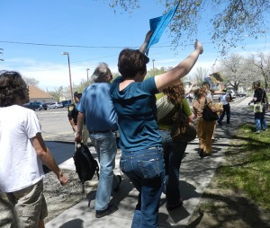 G.J. citizens picket outside the G.J. Area Chamber of Commerce, April, 2013